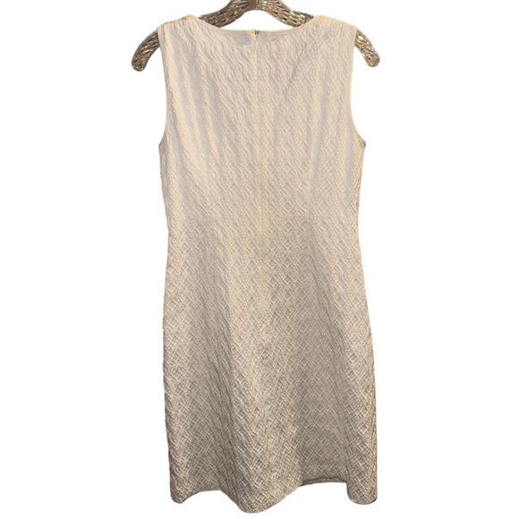 Adrianna Papell Sleeveless Cocktail Dress Beaded Neckline Cream Size 4 - Picture 4 of 7